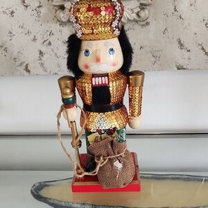 Sequin Nutcracker Figurine with Sack
